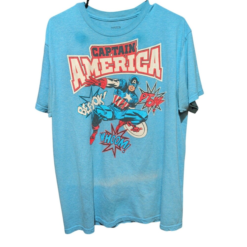 Marvel Captain America Shirt Size L Mens Shield Logo Comics Super Heroes See Pic